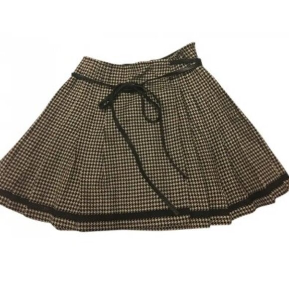 DKNY Wool/cashmere mini wrap around plaid skirt - Picture 1 of 6